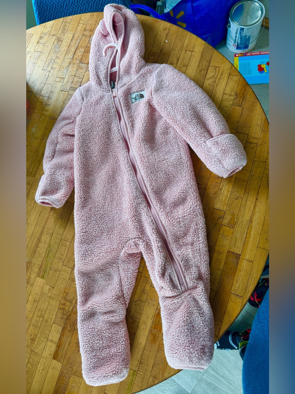 The North Face Soft Pink Sherpa Hooded Footie